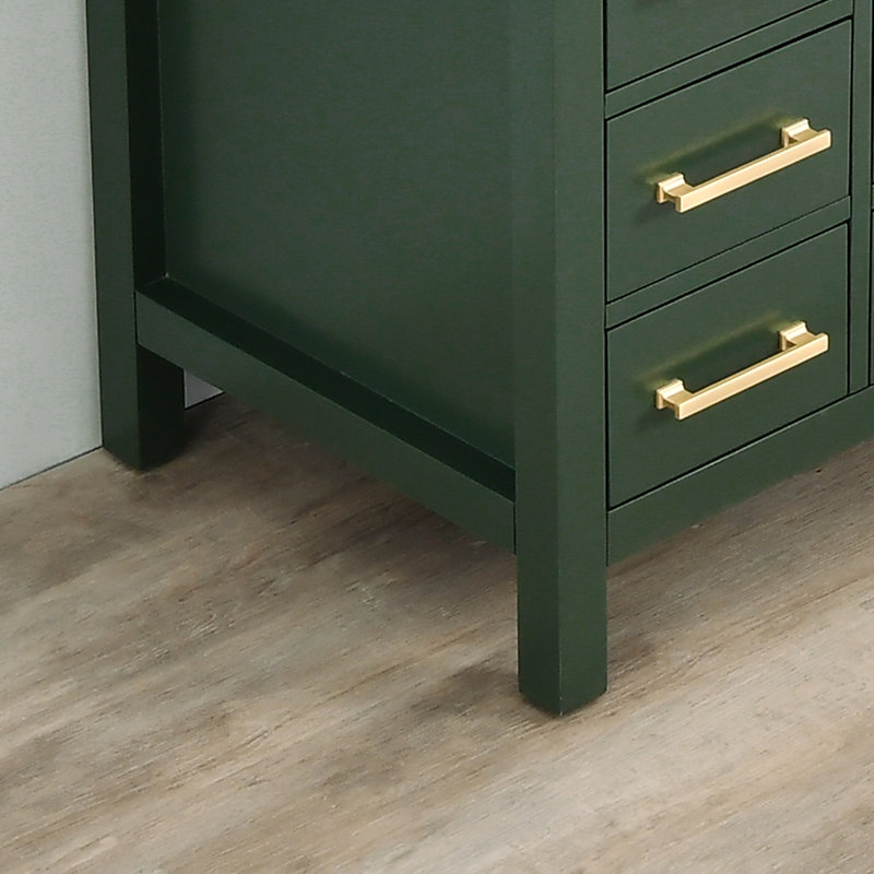 Chardell 48'' Single Bathroom Vanity with Engineered Stone Top, Green
