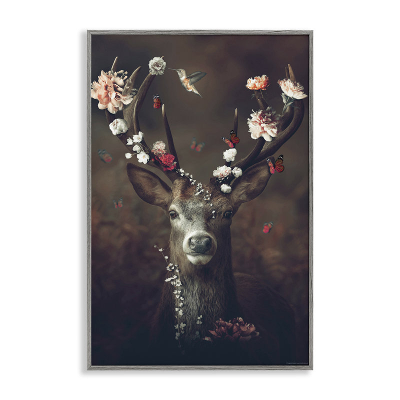 Art de giclée de bois parsemé de fleurs par Reinders, Estampe numérique Farmhouse, H 30 po x l 20 po