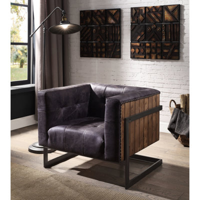 Chaise d'appoint en chêne rustique avec garniture ornementale en ébène antique