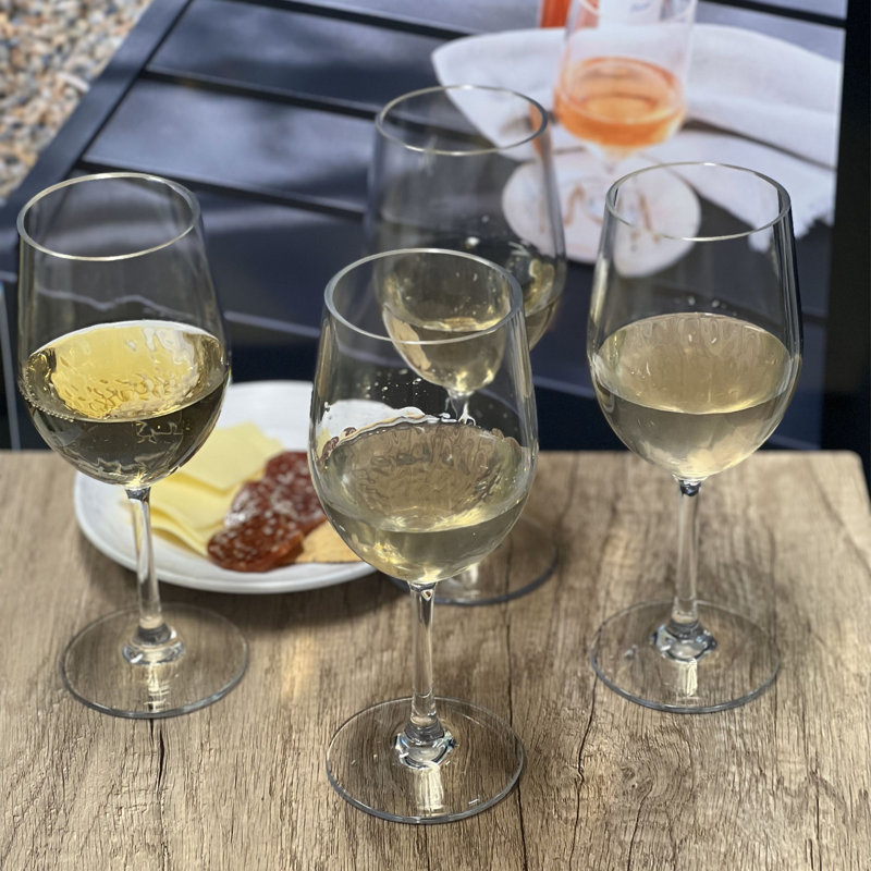 Ensemble de 4 verres à vin en plastique (12 oz), ensemble de verres à vin Tritan Hammer sans BPA, verres à vin rouges incassables, verres à vin blancs
