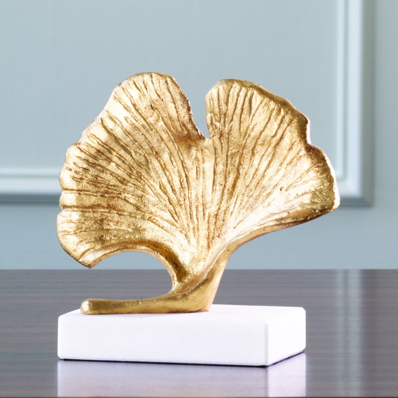 Gold Ginkgo Leaf Metal Decorative Object