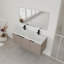 48" Wall Mounted Bathroom Vanity with Resin Double Sink-1428715528