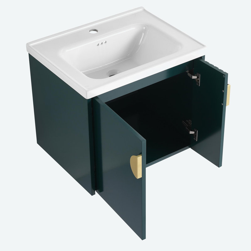 Ensemble de meuble-lavabo simple 23,8 po Negeen, Bleu marine