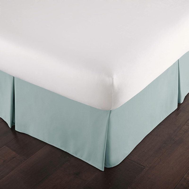 Jupe de lit plissée en microfibre brossée double 15 pouces Southshore Fine Linens, lavable à la machine, grand, bleu ciel
