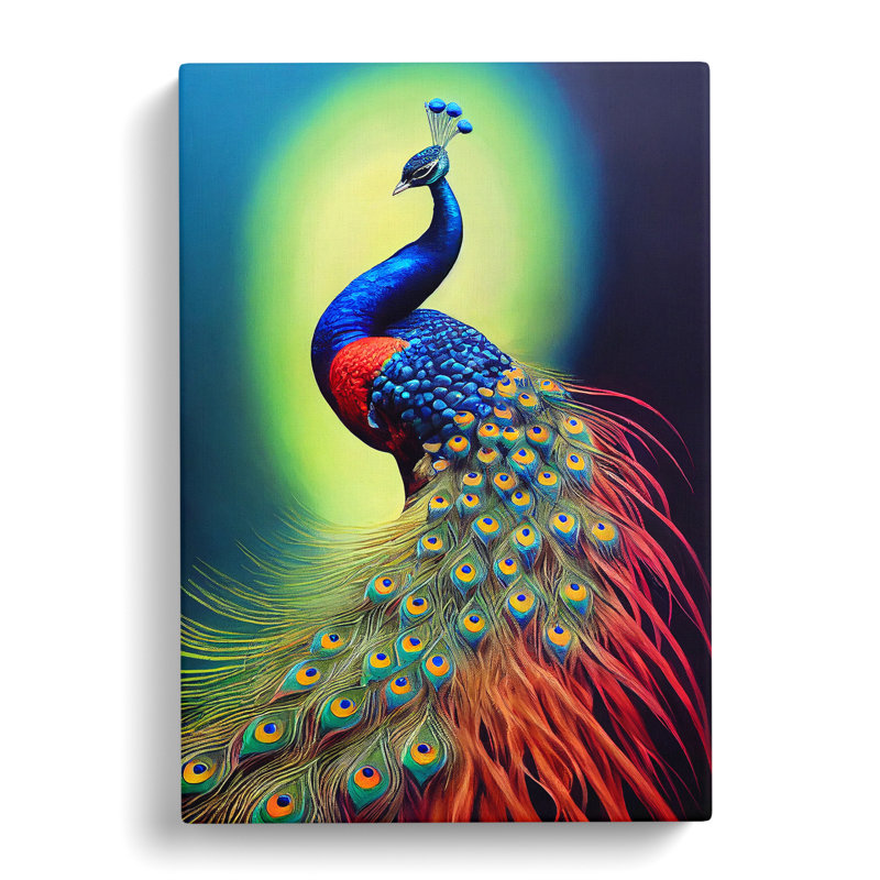 Shining Peacock - Wrapped Canvas, 50cm H x 35cm W x 3cm D