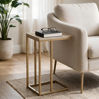 25.25" H Small Rectangular C-Shaped End Table