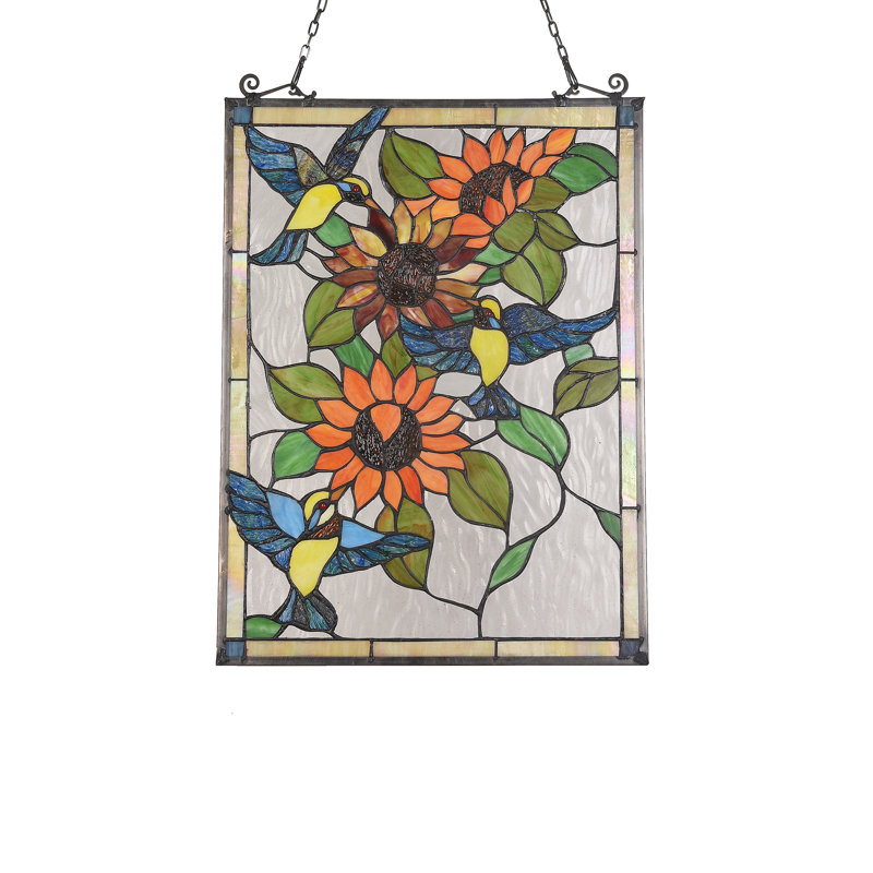 Panneau de fenêtre en verre tournesol Tiffany