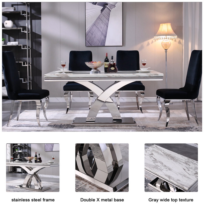 Adalid Metal Base Dining Table
