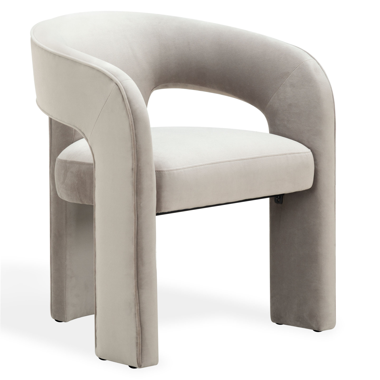 Meline Dining Chair, Light Brown Velvet