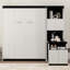 Lit escamotable avec bureau, tablettes et armoires de rangement