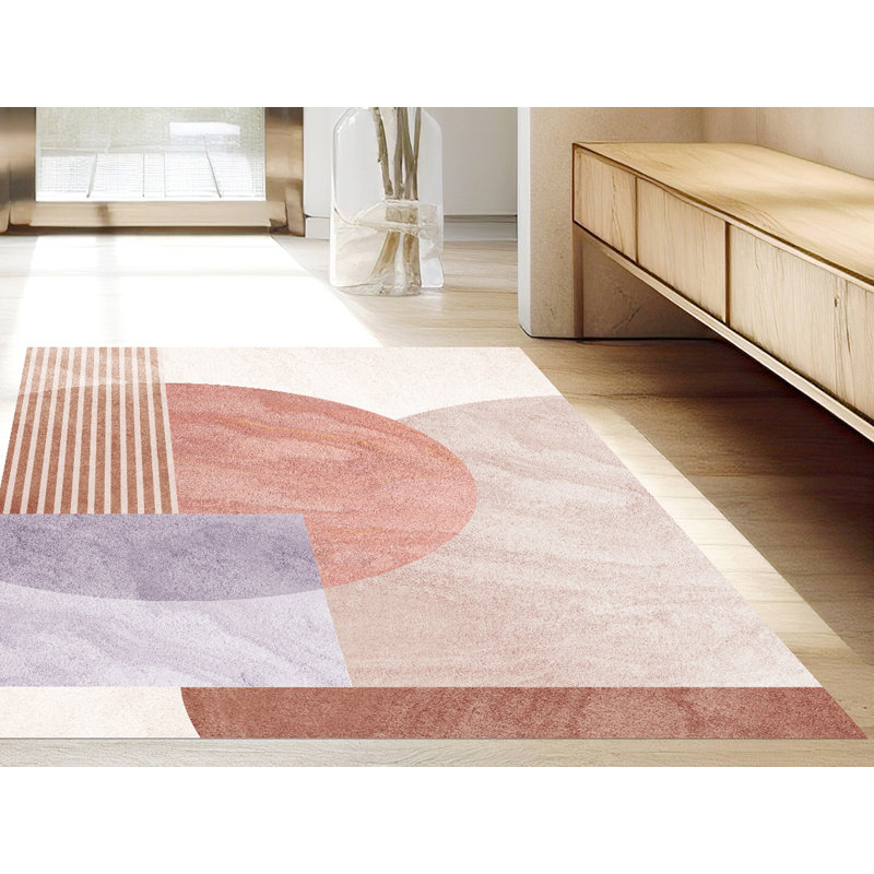 Rudiger Vinyl Machine Printed Area Rug, Rectangle 5'3" x 7'10.5"