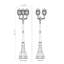 Luminaire d'extérieur 4 lumières Ashdown-100157040