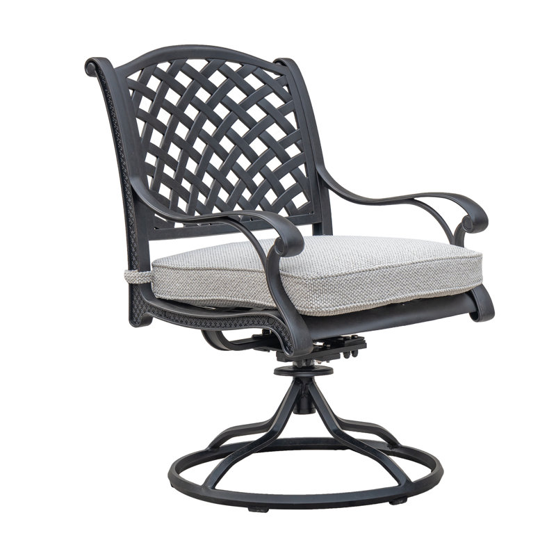 Fauteuil de patio Annecorinne, Bronze lave foncé, Tempête de sable