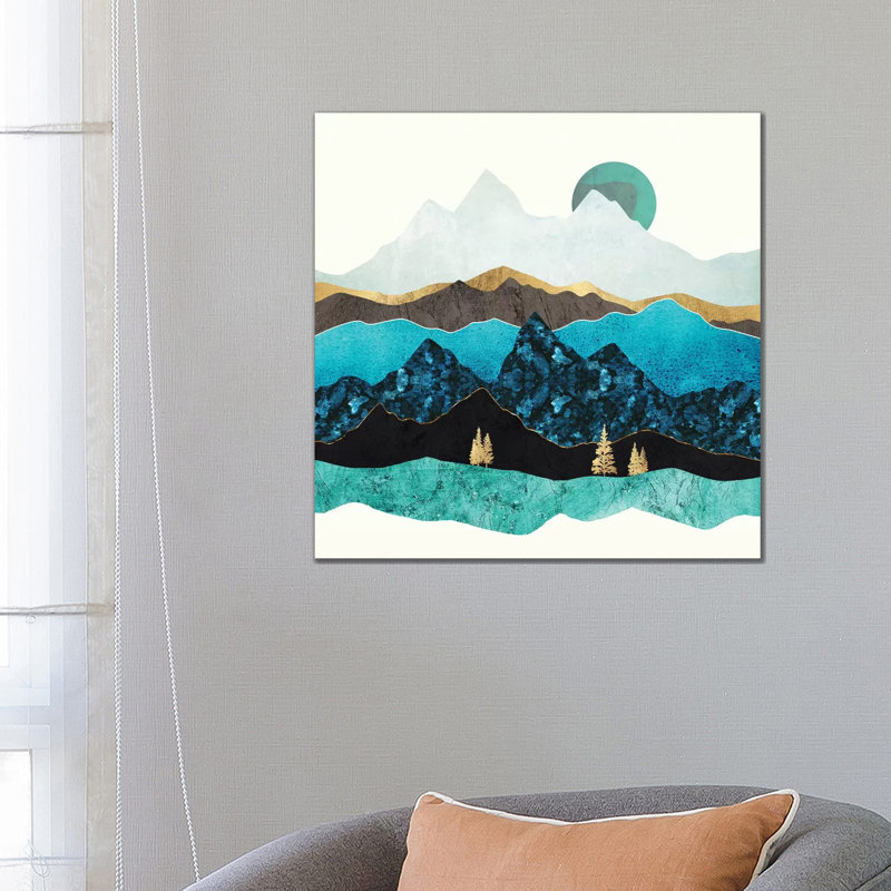 Sarcelle après-midi - impression d'art graphique, Toile tendue, Aucun mat, H 26 po x l 26 po x P 1,5 po