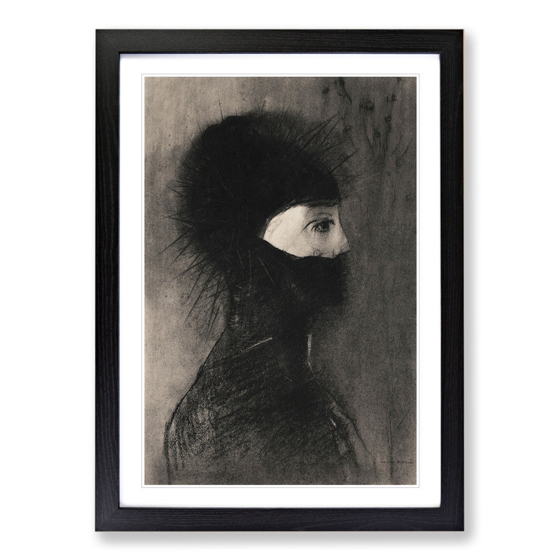 Armour by Odilon Redon - Picture Frame Painting, Black, 90cm H x 65cm W x 2cm D