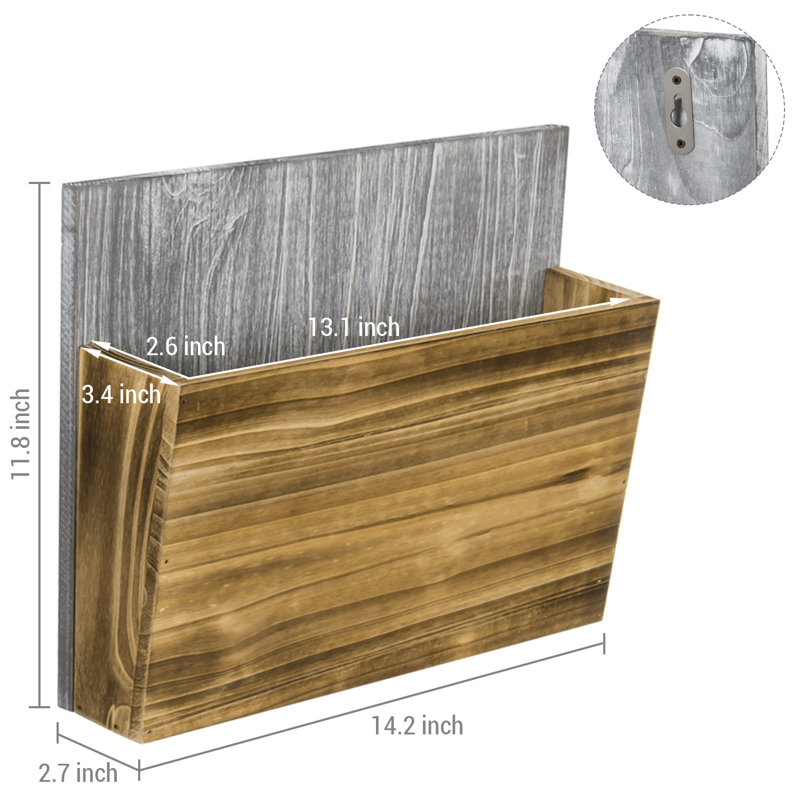 Wall Mounted Solid Wood Magazine Rack