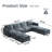 120.1" U-Shaped 8-Seater Modular Sectional Sofa with Storage Ottomans, Blue-176095619