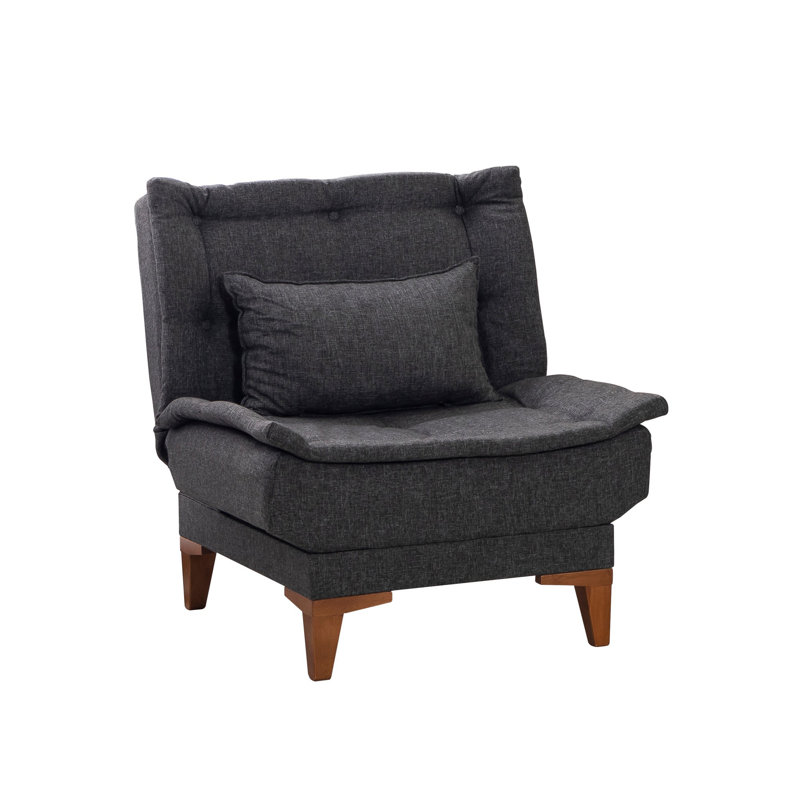 Elvecius Upholstered Accent Chair, Antracite, Brown