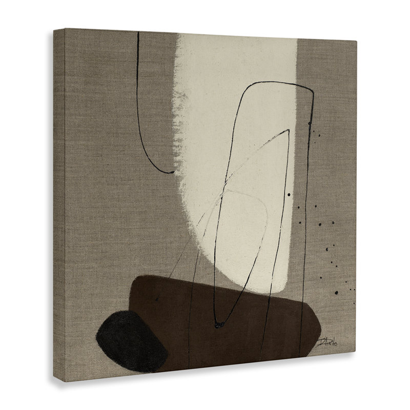 Art mural sur toile, formes naturelles et oblongues par Patricia Pinto, H 17 po x l 17 po