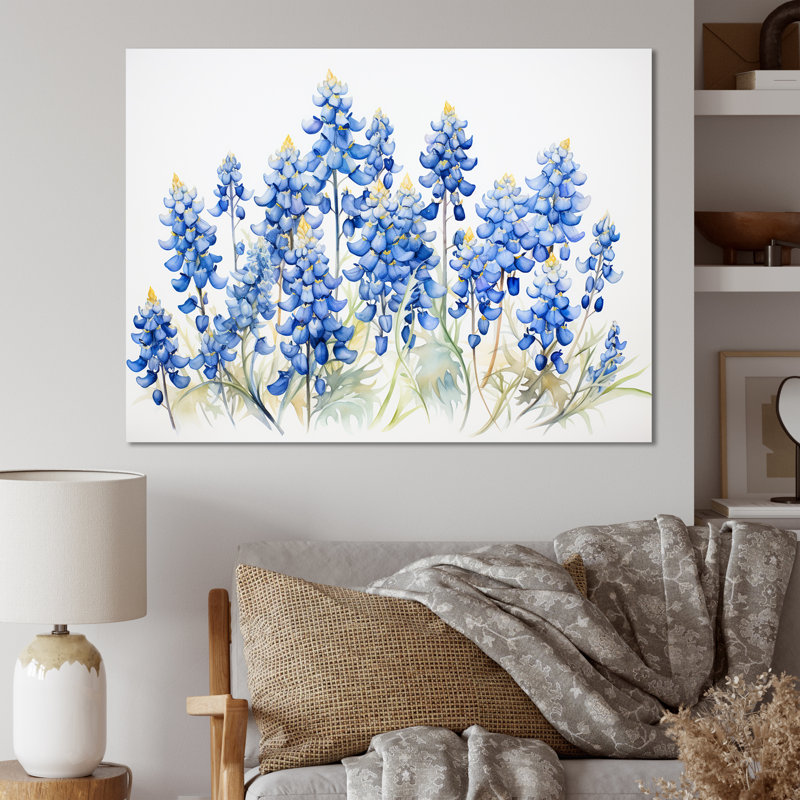 «Blue Bonnets Minimalisme Dream I» sur toile, H 12 po x l 20 po x P 1 po