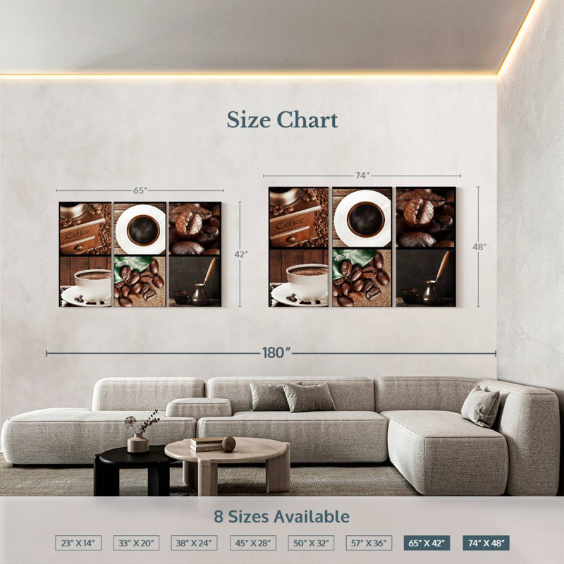 Yarlin Coffee Collage, 42" H x 65" W