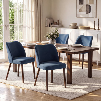 Petites chaises de salle à manger rembourrées en bois massif - Courbe ergonomique et rembourrage moelleux pour espaces multiples