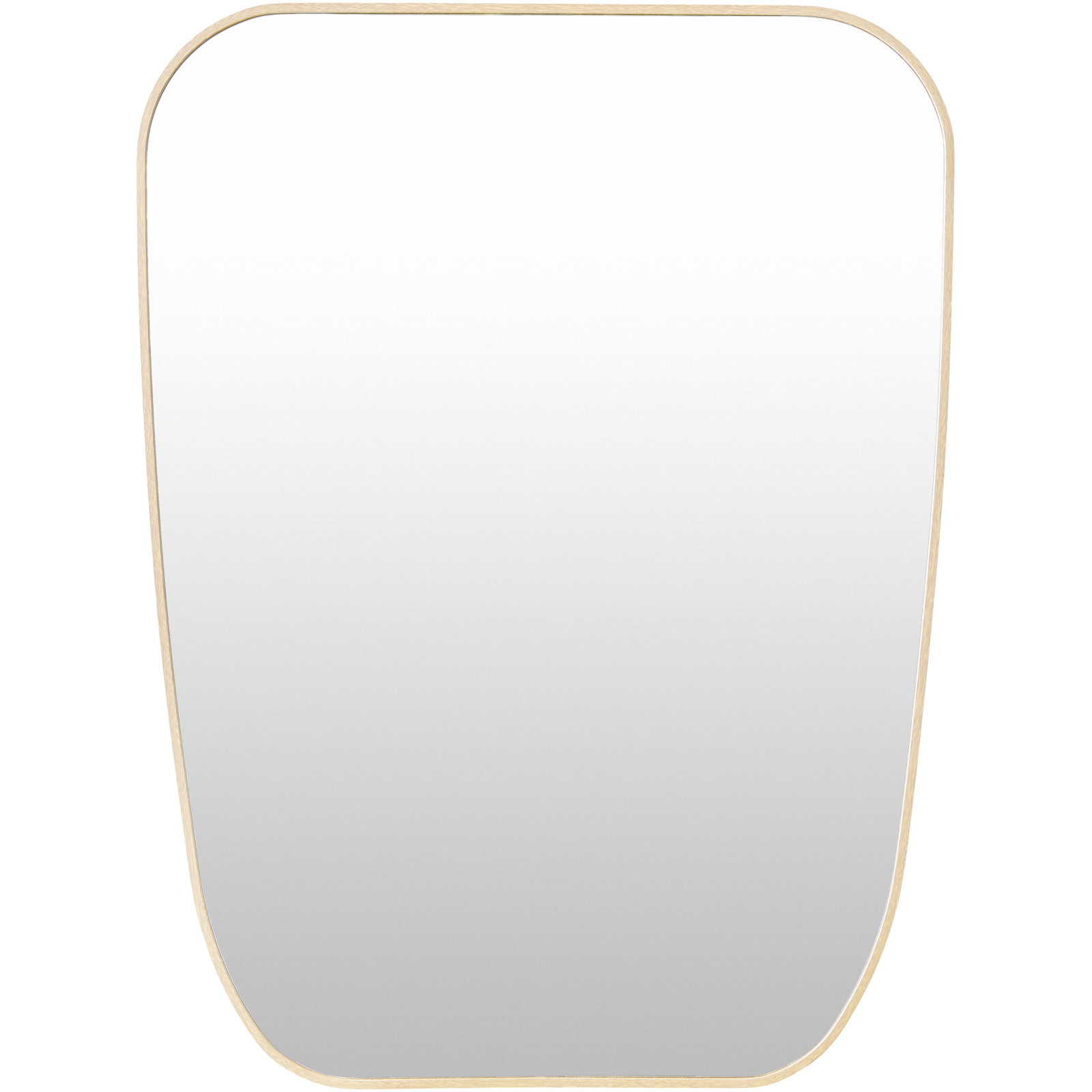 Sirona Metal Asymmetrical Wall Mirror, Bleached Oak