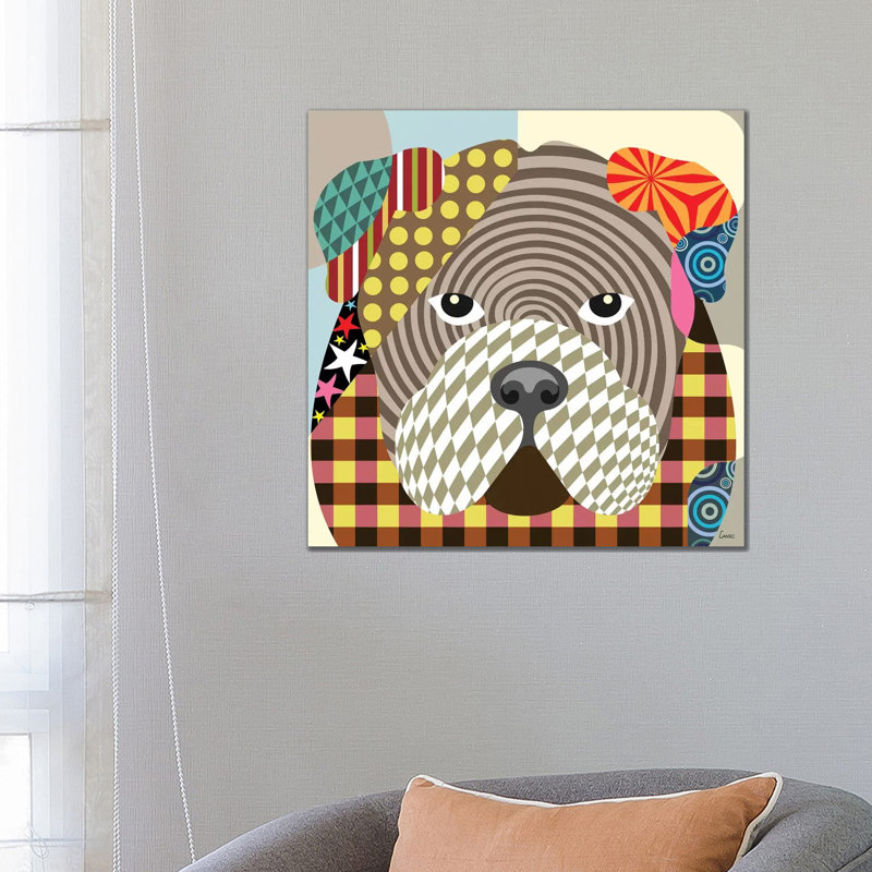 English Bulldog by Lanre Studio - Wrapped Canvas Gallery-Wrapped Canvas Giclée, 66.04 cm H x 66.04 cm W x 1.91 cm D