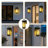 Outdoor Large Wall Sconce Light, Matte Black Metal & Tempered Glass Shade Wall Lantern Waterproof For Porch Doorway Patio（Set Of 2)-1860658775-1861895833