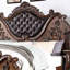 Grand lit de luxe grand, style traditionnel, cerisier brun, bois massif et marbre