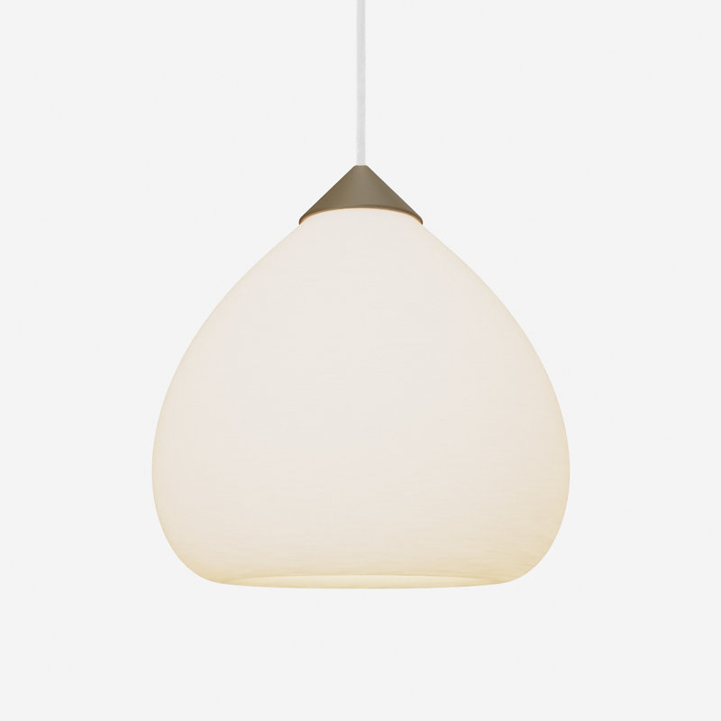 Gulp Pendant Light, 20.6" H x 9.45" W x 9.84" D, Walnut, White