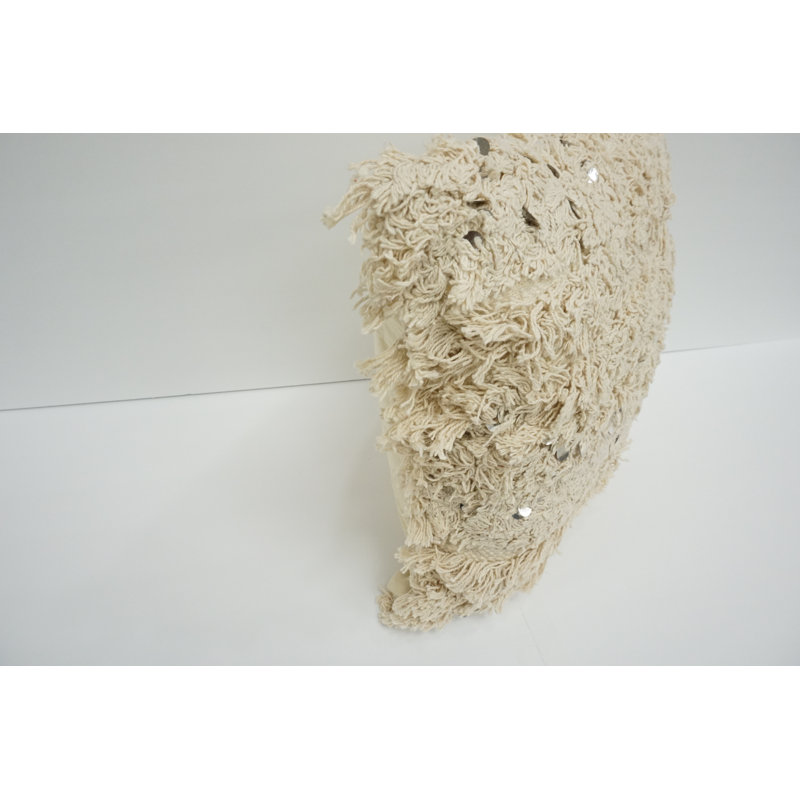 Fringed Cotton Throw Pillow