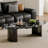 Irregularly shaped marble coffee table-116816657