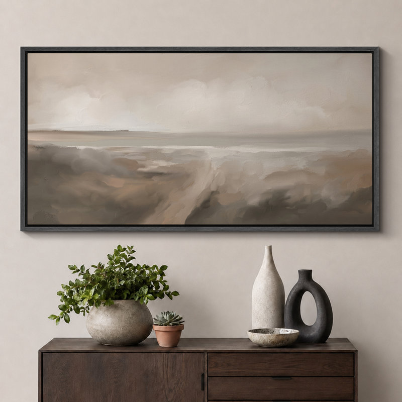 Green Tunes, art abstrait de paysage brun, photos murales neutres en sourdine, impression numérique sur toile giclée sur toile