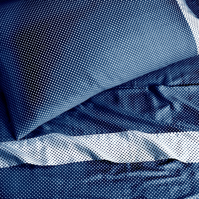Anti-Microbial 100% Cotton Sateen 4-Piece Sheet Set, Queen, Navy