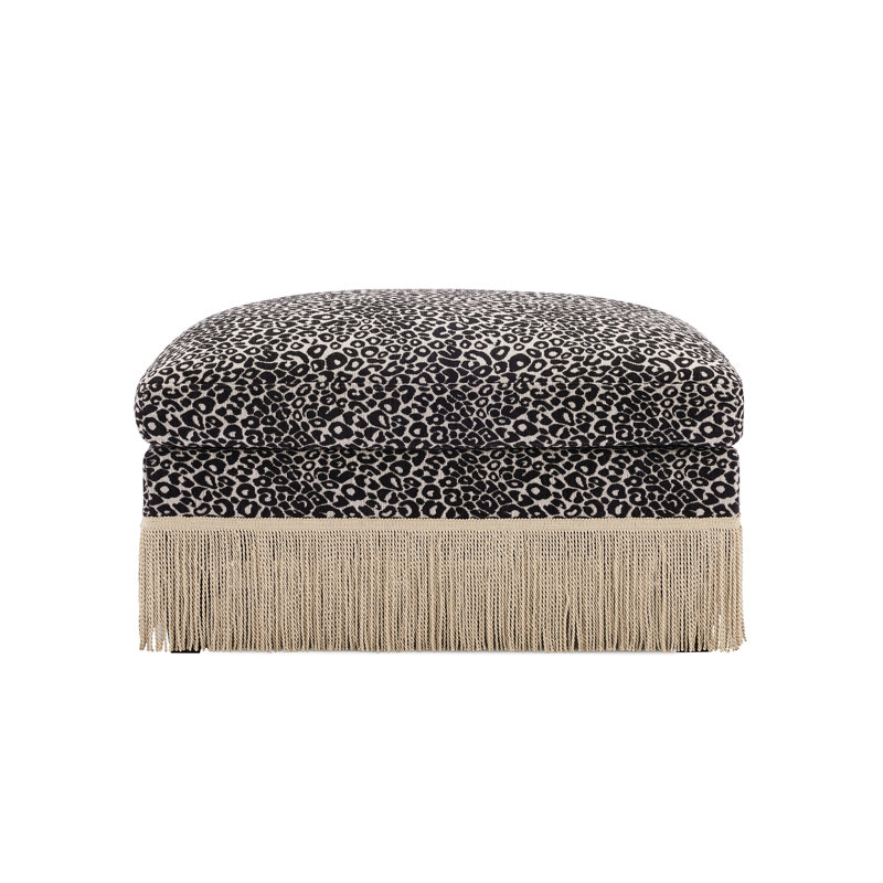 Repose-pieds Luxury, Noir / Beige