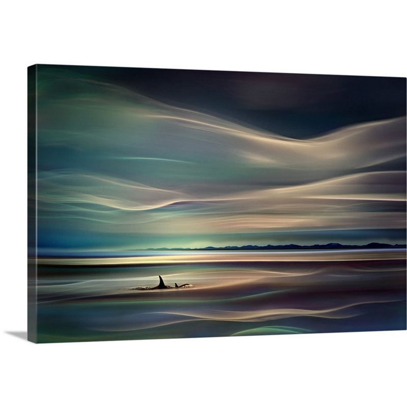 « orcas », impression sur toile, H 32 po x l 48 po x P 1,5 po