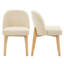 Chaise d'appoint rembourrée en lin Mid-Century 19,3 po avec pieds en bois massif et dossier massif-1499624492