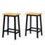 Tabourets de bar en bois massif (pas cher en fer), ensemble de 2 chaises de bar de 25,6 po de hauteur, tabourets de comptoir de cuisine avec repose-pieds, tabourets de ferme pour la salle à manger, cuisine, comptoir