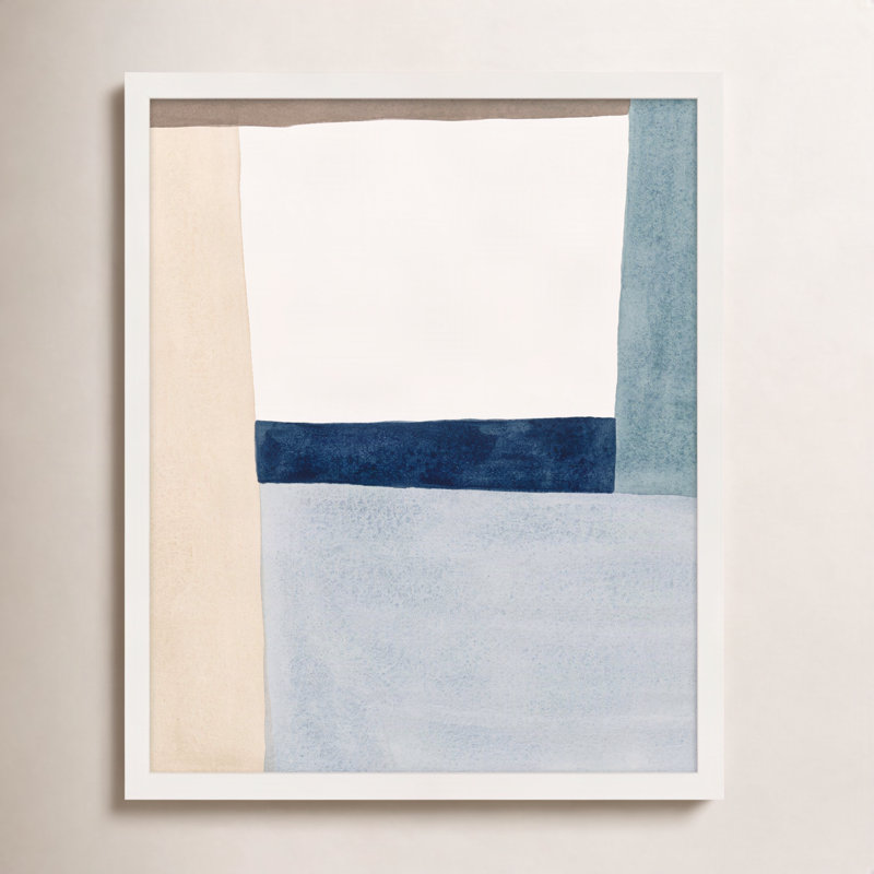 Composition in Blue 2 par Julia Balfour - reproduction de cadre photo, H 20 po x l 16 po x P 1,25 po, Papier avec cadre blanc