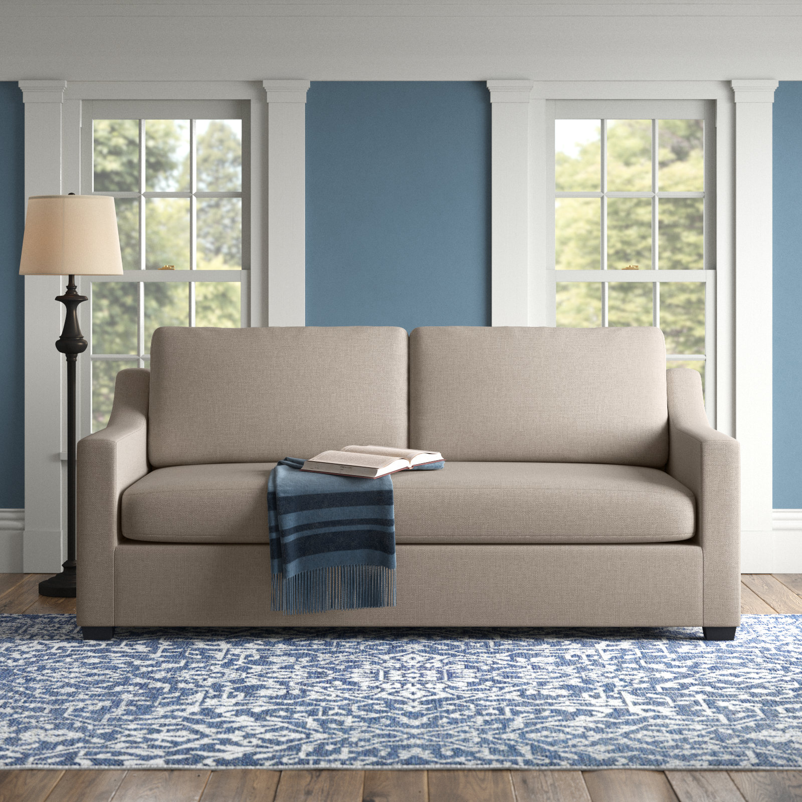 Cranbrook 88'' Upholstered Sofa, Conversation Ivory Basketweave