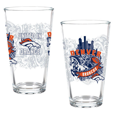 Ensemble de 2 verres à bière 16 oz Denver Broncos