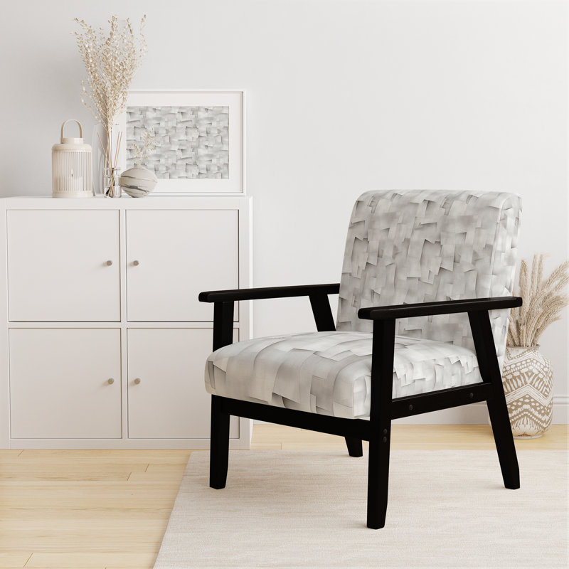 Chaise rembourrée Modern, Accoudoirs carrés noirs