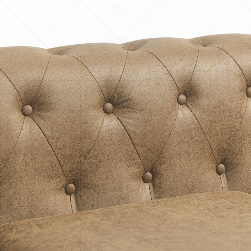 Jumal Velvet Sofa, 28" H x 58" W x 30" D, Brown