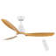 Ventilateur de plafond d'intérieur 52 pouces avec DEL intégrées - blanc mat avec pales à grain de bois brun antique-71040919-71040917