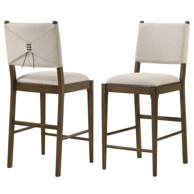 Chaise d'appoint de comptoir rembourrée Crispin Brown (ensemble de 2)