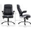 Fauteuil de bureau de direction avec 6 points de vibration, fauteuil de bureau chauffant en similicuir avec accoudoirs rabattables, hauteur réglable, roue pivotante