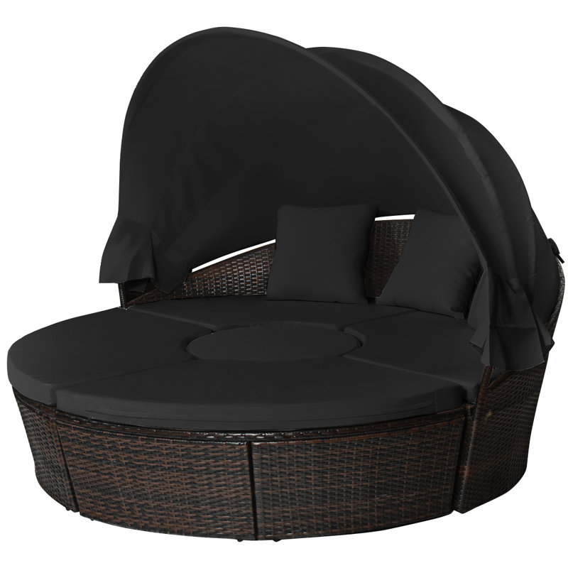 Nako 190cm Wide U-Shaped Patio Daybed with Cushions
