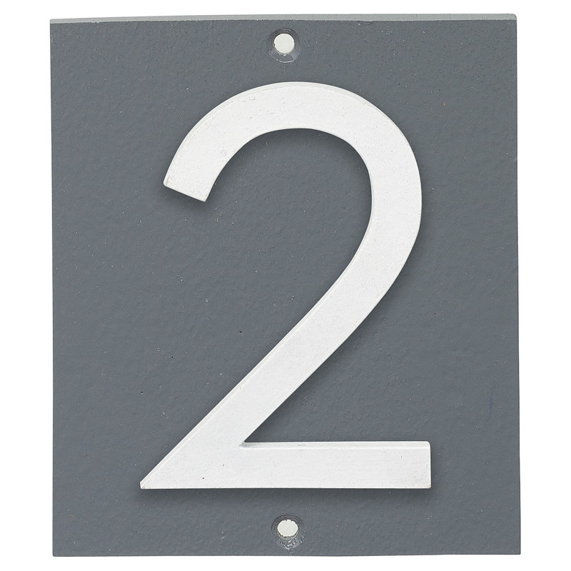 Plaque d'adresse verticale à 1 ligne flottante, Gris / blanc, Oui