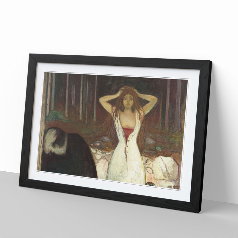 Ashes by Edvard Munch - Picture Frame Painting, Black Framed, 48cm H x 65cm W x 2cm D